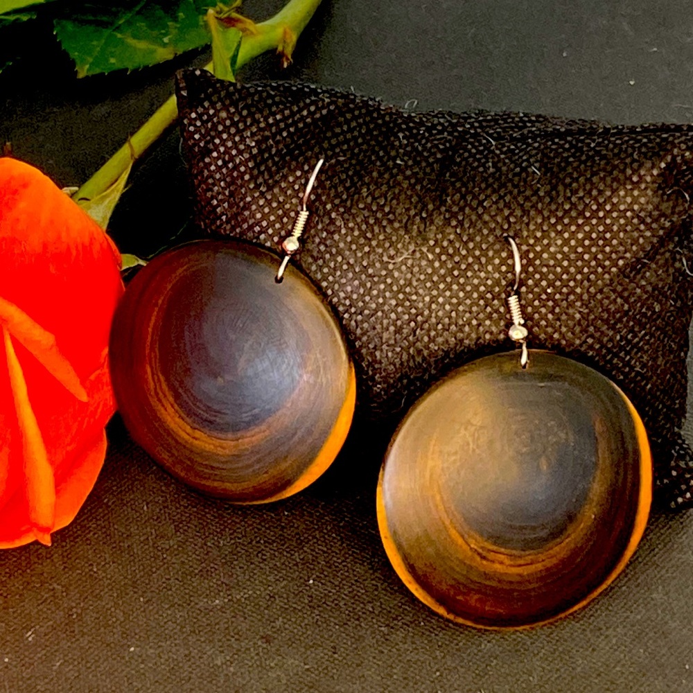 Local High Desert Hand Lathed Mesquite Wood Earrings